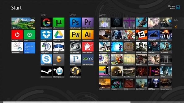 custom start menu